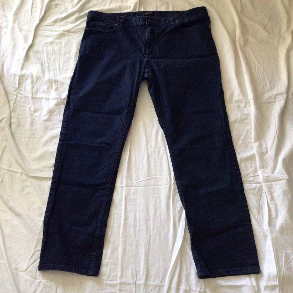 Alberto Premium Business Dress Jeans Pipe Overdyed Blue Regular Slim Fit 38/34 - Picture 1 of 8
